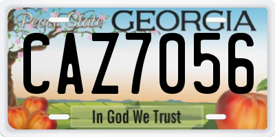 GA license plate CAZ7056