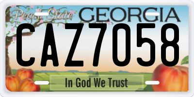 GA license plate CAZ7058