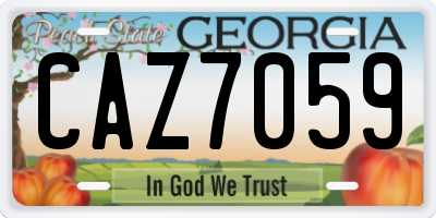GA license plate CAZ7059