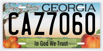 GA license plate CAZ7060