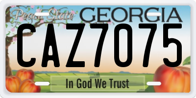 GA license plate CAZ7075