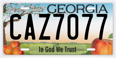 GA license plate CAZ7077