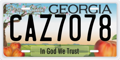 GA license plate CAZ7078