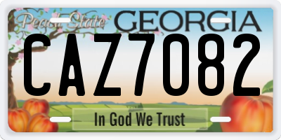 GA license plate CAZ7082