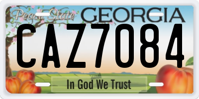 GA license plate CAZ7084