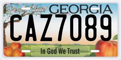 GA license plate CAZ7089