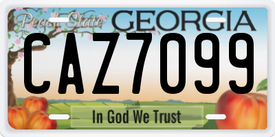 GA license plate CAZ7099