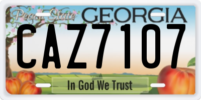 GA license plate CAZ7107