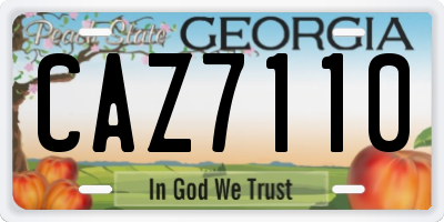 GA license plate CAZ7110