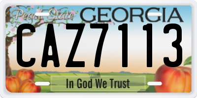 GA license plate CAZ7113