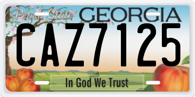 GA license plate CAZ7125