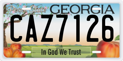 GA license plate CAZ7126