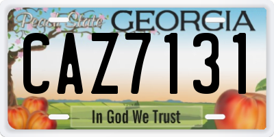 GA license plate CAZ7131
