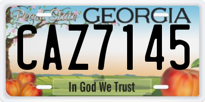 GA license plate CAZ7145