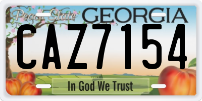 GA license plate CAZ7154
