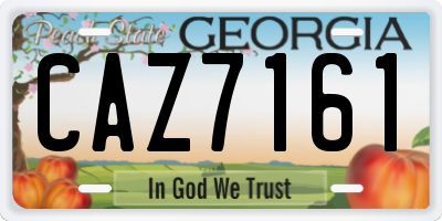 GA license plate CAZ7161
