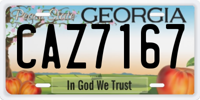 GA license plate CAZ7167