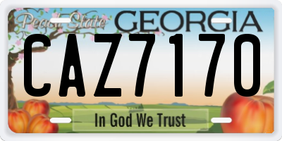 GA license plate CAZ7170