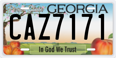 GA license plate CAZ7171