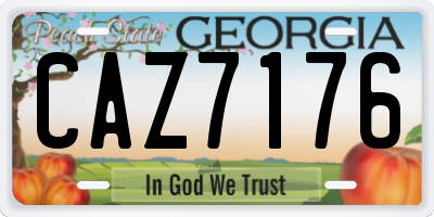 GA license plate CAZ7176