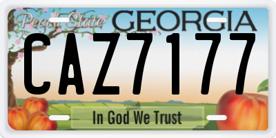 GA license plate CAZ7177