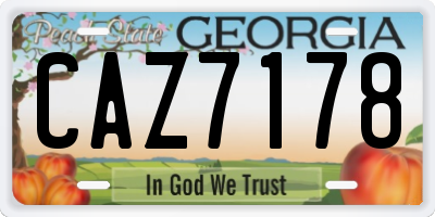 GA license plate CAZ7178