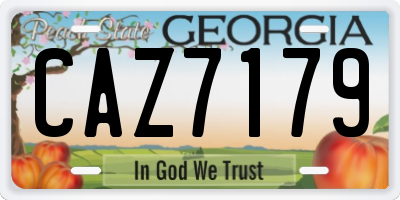 GA license plate CAZ7179