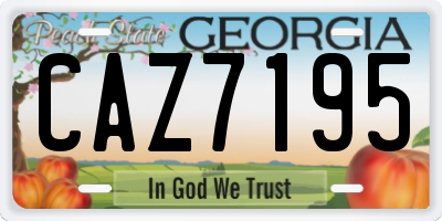 GA license plate CAZ7195
