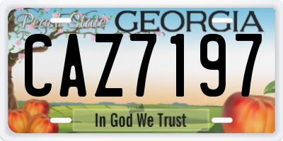 GA license plate CAZ7197
