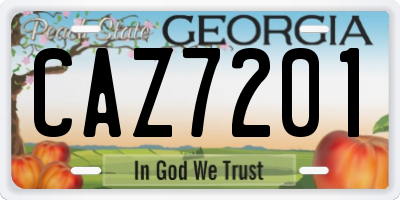 GA license plate CAZ7201