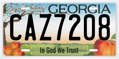 GA license plate CAZ7208