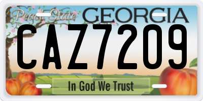 GA license plate CAZ7209