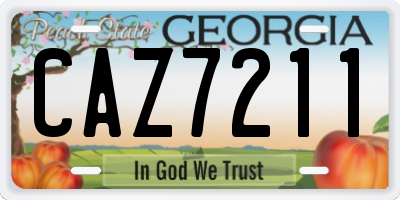 GA license plate CAZ7211