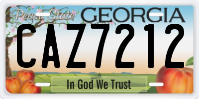 GA license plate CAZ7212
