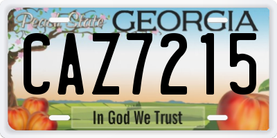 GA license plate CAZ7215