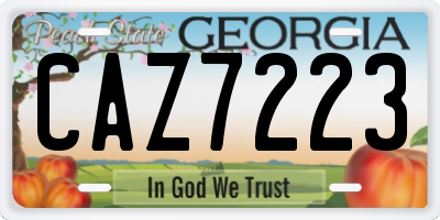 GA license plate CAZ7223