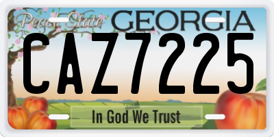 GA license plate CAZ7225