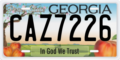 GA license plate CAZ7226