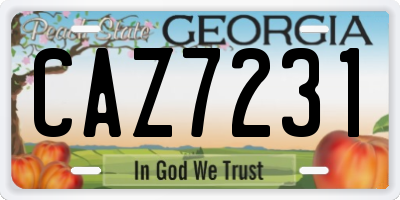 GA license plate CAZ7231