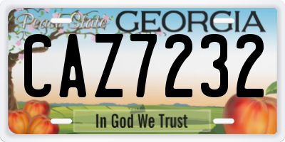 GA license plate CAZ7232