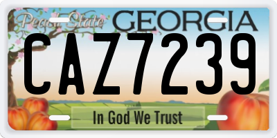 GA license plate CAZ7239
