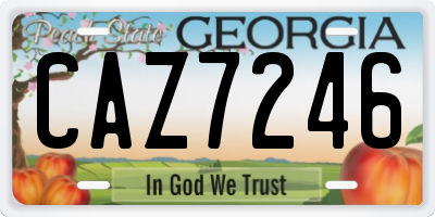 GA license plate CAZ7246