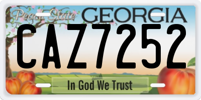 GA license plate CAZ7252