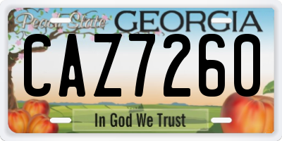 GA license plate CAZ7260
