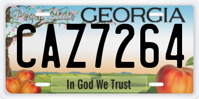GA license plate CAZ7264