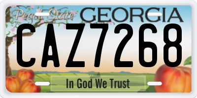 GA license plate CAZ7268