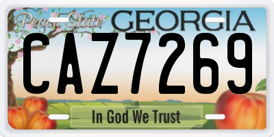 GA license plate CAZ7269