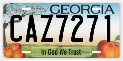 GA license plate CAZ7271