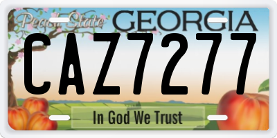 GA license plate CAZ7277