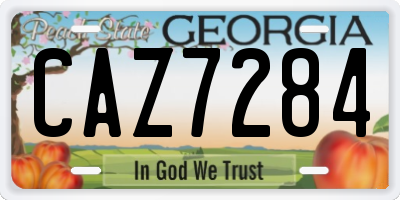 GA license plate CAZ7284